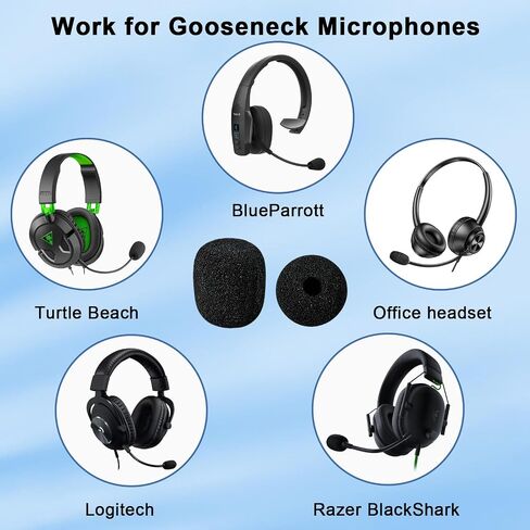Headset Mic Cover Replacement Microphone Windscreen for Headphones(10 Pack) | Foam Mic Cover, Pop Filter for BlueParrott B250 B350 B450 B550 B650 S450 Turtle Beach Recon 50 Razer BlackShark V2 X Headsets in Kuwait