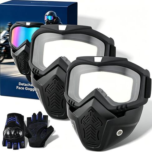 2026 Upgraded Detachable Full Face Goggle Mask, Anti Dust Grass Cutting Mask, Face Shield for Grinding, Riding in Kuwait