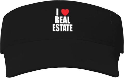 Love Real Estate Sunscreen Visor Hat for Women Men Empty Top Tennis Baseball Cap Black Cool Funny Sun Caps Adjustable Golf Hats in Kuwait