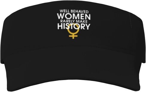 Well Behaved Women Rarely Make History Sunscreen Visor Hat for Women Men Empty Top Tennis Baseball Cap Black Cool Funny Sun Caps Adjustable Golf Hats in Kuwait