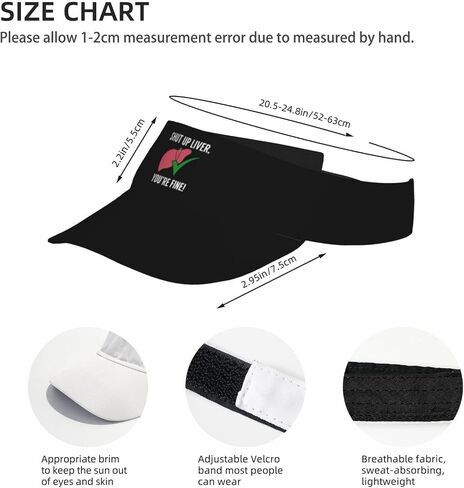 Shuts Up Liver You're Fine Sunscreen Visor Hat for Women Men Empty Top Tennis Baseball Cap Black Cool Funny Sun Caps Adjustable Golf Hats in Kuwait