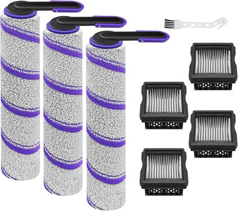 Replacement Parts Accessories Kit Compatible with Narwal S30 Pro Cordless Wet Dry Vacuum Cleaner, 3 Roller Brushes, 4 HEPA Filters, 1 Cleaning Brush in Kuwait