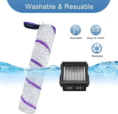Replacement Parts Accessories Kit Compatible with Narwal S30 Pro Cordless Wet Dry Vacuum Cleaner, 3 Roller Brushes, 4 HEPA Filters, 1 Cleaning Brush in Kuwait
