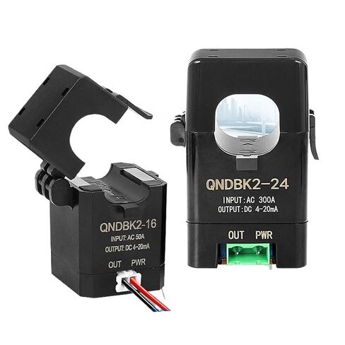 محول الاستشعار الحالي QNDBK2-24 AC 5A 10A 20A 50A 100A 200 / 4-20mA سبليت الأساسية الارسال الحالي المشبك محول التيار (AC 300A 4-20mA، QNDBK2-24) in Kuwait