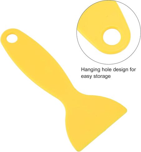 Flexible 3D Printer Spatula, DLP Resin Cleaning Tool, Reusable Plastic Scraper with Rounded Head, Yellow, PVC, for Printers With Hanging Hole in Kuwait