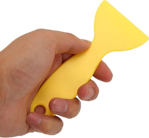 Flexible 3D Printer Spatula, DLP Resin Cleaning Tool, Reusable Plastic Scraper with Rounded Head, Yellow, PVC, for Printers With Hanging Hole in Kuwait