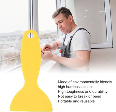 Flexible 3D Printer Spatula, DLP Resin Cleaning Tool, Reusable Plastic Scraper with Rounded Head, Yellow, PVC, for Printers With Hanging Hole in Kuwait