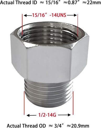 7/8 "أنثى الموضوع إلى 1/2" الذكور الخيوط بيديه للحمام خرطوم محول in Kuwait