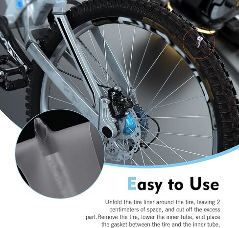 2 PCS Bicycle Tire Liner, 29" Puncture Proof Inner Tube Protector, Thin Anti-Flat Durable Tire Guard Pad, Universal for Most Bikes (Transparent) in Kuwait