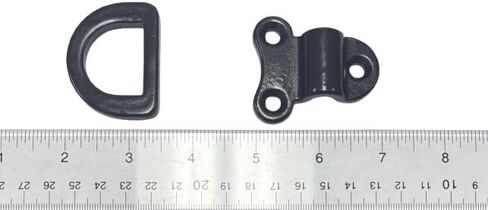 US STAINLESS Black Stainless Steel 316 Folding Pad Eye D Ring Tie Down 44mm x 51mm Marine Grade in Kuwait