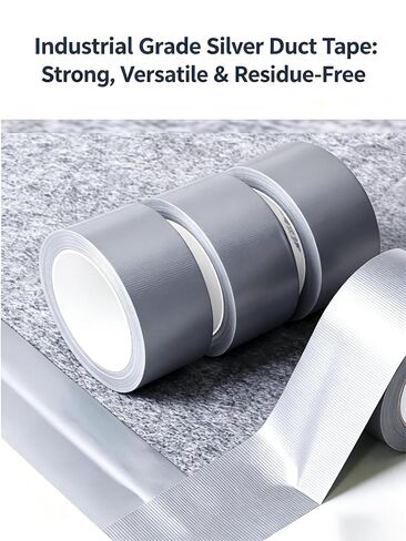 1 Pack Heavy Duty Waterproof Silver Duct Tape -Mounting Tapes 1.96 Inch x 32.8 Ft Strong Adhesive No-Residue Multi-Purpose Tape for Industrial Sealing & Packing in Kuwait