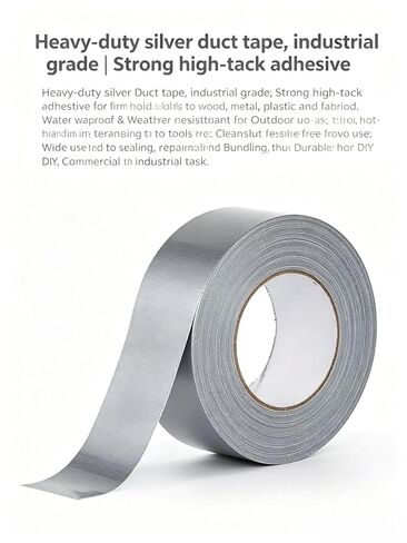 1 Pack Heavy Duty Waterproof Silver Duct Tape -Mounting Tapes 1.96 Inch x 32.8 Ft Strong Adhesive No-Residue Multi-Purpose Tape for Industrial Sealing & Packing in Kuwait
