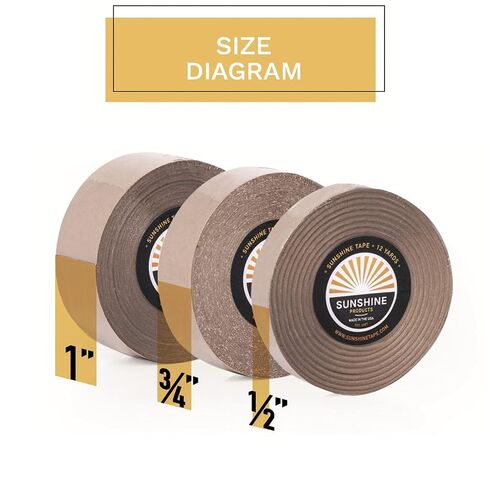 شريط لاصق من Sunshine Tape مكون من 3 قطع من شريط لاصق Liberty Red Liner - 3/4 بوصة × 12 ياردة - مزدوج الجوانب، درجة طبية - شعر مستعار وشريط شعر مستعار in Kuwait