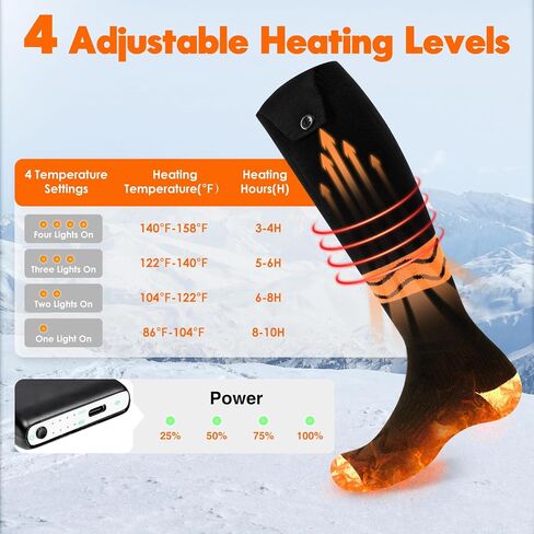 Heated Socks for Men Women, with APP Control, Washable Winter Foot Warmer Socks 6000 mAh Rechargeable Electric Socks, for Outdoor Camping, Hunting, Skiing, Hiking, Fishing, Cycling, Work in Kuwait