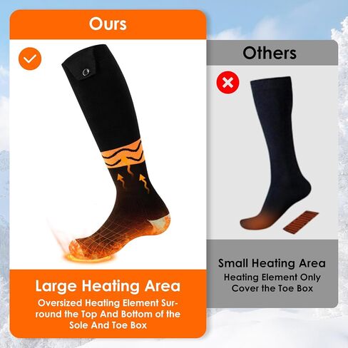 Heated Socks for Men Women, with APP Control, Washable Winter Foot Warmer Socks 6000 mAh Rechargeable Electric Socks, for Outdoor Camping, Hunting, Skiing, Hiking, Fishing, Cycling, Work in Kuwait