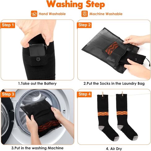 Heated Socks for Men Women, with APP Control, Washable Winter Foot Warmer Socks 6000 mAh Rechargeable Electric Socks, for Outdoor Camping, Hunting, Skiing, Hiking, Fishing, Cycling, Work in Kuwait