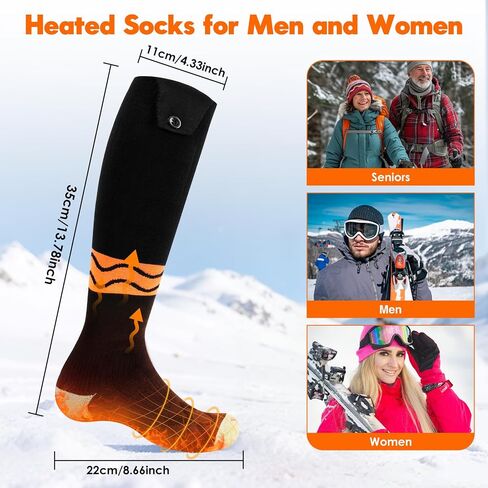 Heated Socks for Men Women, with APP Control, Washable Winter Foot Warmer Socks 6000 mAh Rechargeable Electric Socks, for Outdoor Camping, Hunting, Skiing, Hiking, Fishing, Cycling, Work in Kuwait