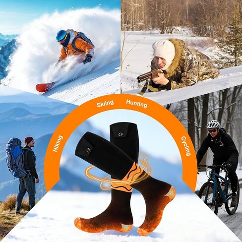 Heated Socks for Men Women, with APP Control, Washable Winter Foot Warmer Socks 6000 mAh Rechargeable Electric Socks, for Outdoor Camping, Hunting, Skiing, Hiking, Fishing, Cycling, Work in Kuwait