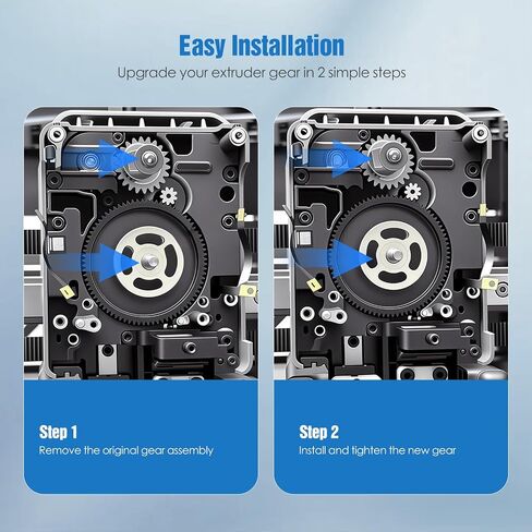 ترس الطارد لمجموعة Bambu Lab H2D / H2D، ترقية تروس الفولاذ المقوى مع تصميم عمود من قطعة واحدة للتغذية السلسة والبثق المستقر - ملحقات الطابعة ثلاثية الأبعاد in Kuwait