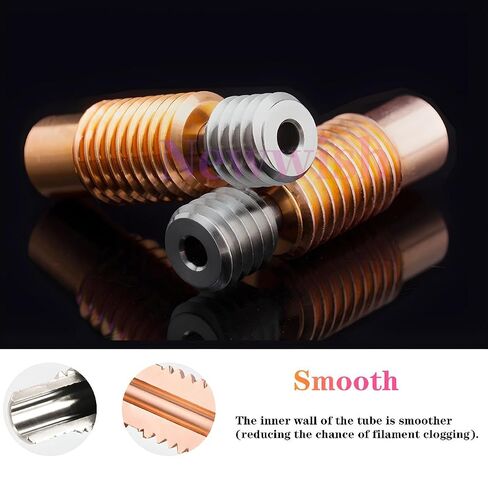 V6 Heatbreak، V6 BiMetal Heatbreak ترقية النحاس + سبائك التيتانيوم، V6 جميع المعادن ثنائية المعدن لكسر الحرارة V6 Volcano Hotend، كتلة سخان لPrusa i3 MK3/MK3S Heatbreak. (2PCS) in Kuwait