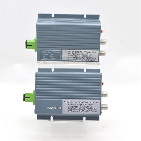 جهاز إرسال ليزر صغير FTTH/CATV 2RF 10mW 47-1218MHz AGC، معدات ألياف بصرية عالية الثبات ومنخفضة الضوضاء (1310nm EU) in Kuwait