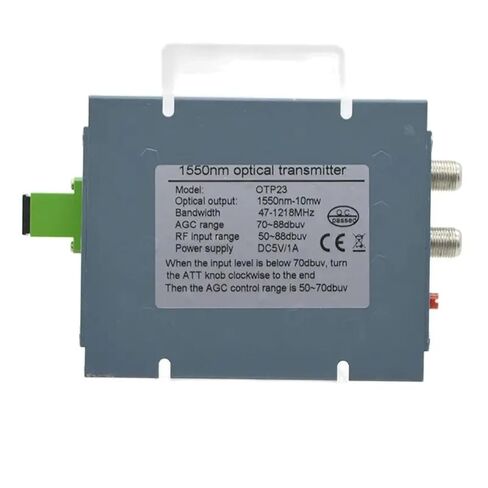 جهاز إرسال ليزر صغير FTTH/CATV 2RF 10mW 47-1218MHz AGC، معدات ألياف بصرية عالية الثبات ومنخفضة الضوضاء (1310nm EU) in Kuwait
