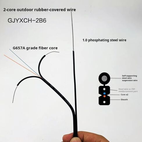 Optical Fiber Jumper 1/2/4 core 3 Steel Single Mode Without Connector 50 Meters(1 core White) in Saudi Arabia