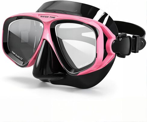 Adult Swim Goggles with Nose Cover Tempered Glass No Leak Clear View Anti-Scratch for Snorkeling Diving in Kuwait