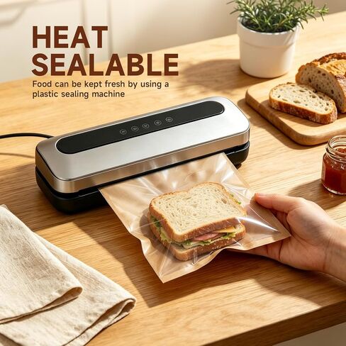 100Pcs Cookie Bags with Seal, 7.1x7.5" Large Heat-Sealable Cookie Bags with Window, Grease Resistant individual Kraft Paper Bags with Thank You Stickers for Bakery & Gifts Packing in Kuwait