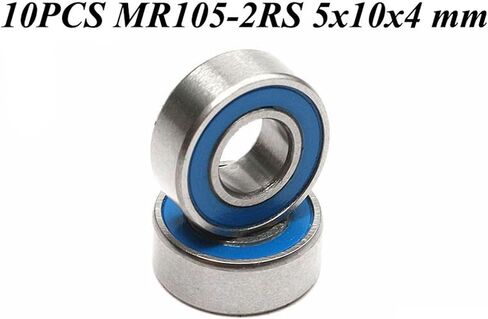 10 قطعة MR105-2RS MR105 2RS RS MR105RS 5x10x4 مللي متر الأزرق المطاط مختومة مصغرة كرات تروس الحمل عميقة الاخدود in Kuwait
