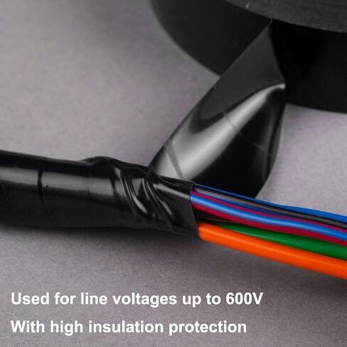 شريط كهربائي مقاوم للماء، شريط كهربائي بدرجة حرارة عالية 0.66 بوصة × 45 قدم، لوازم عزل PVC مناسبة للاستخدام في المنزل في الهواء الطلق لتغليف الأسلاك العازلة، أسود in Kuwait