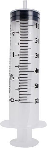 حقنة Luer Slip 60 مل (25 عبوة)، معقمة، مغلفة بشكل فردي، محاقن للسائل، المختبرات العلمية، محاقن تغذية للحيوانات الأليفة، القياس، الطب، التوزيع، والفم in Kuwait