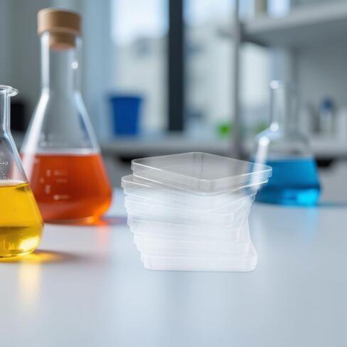 SHINEOFI 10pcs Square Petri Dishes with Lids 130130mm Clear Plastic Tissue Culture Plate for Cell Culture Microbiology Research and Lab Experiment, Transparency Laboratory Dishes in Kuwait