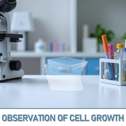 SHINEOFI 10pcs Square Petri Dishes with Lids 130130mm Clear Plastic Tissue Culture Plate for Cell Culture Microbiology Research and Lab Experiment, Transparency Laboratory Dishes in Kuwait