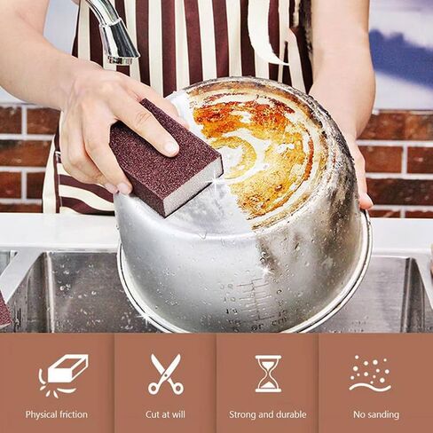 1PC Carborundum Pot Cleaning - Nano Emery Sponges, Scouring Pads & Rust Eraser for Kitchen in Kuwait