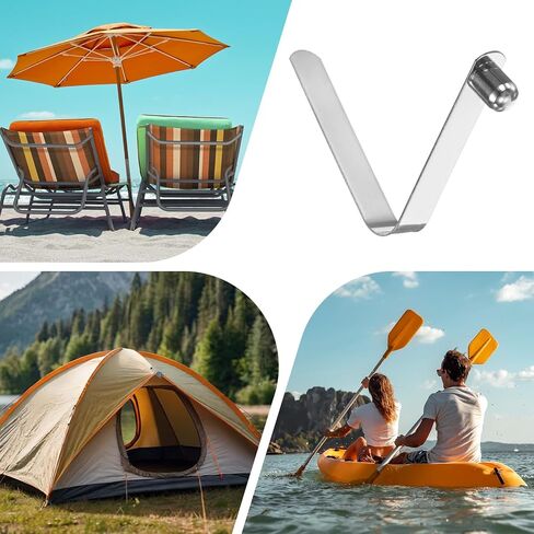 M METERXITY Kayak Paddle Snap الصلبة دبوس واحد على شكل V الربيع الصلب خيمة القطب مقاطع قفل مقاطع للتخييم / مجداف الكاياك / عمود الخيمة زر ضغط الربيع المفاجئة in Kuwait