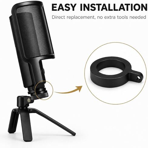 Aluminum Microphone Mount Adapter for Rode NT - USB, Mic Arm Adapter, Boom Arm Adapter, Accessory Compatible with Rode NT - USB (Black) in Kuwait