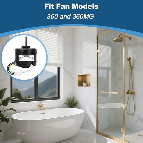 S97008583 97008583 استبدال محرك مروحة عادم الحمام مع مطاط تركيب المحرك S99100412، 1/100 حصان 1550 دورة في الدقيقة، تدفق هواء عالي، ضوضاء منخفضة | متوافق مع مروحة تهوية 360 و360 مجم in Kuwait