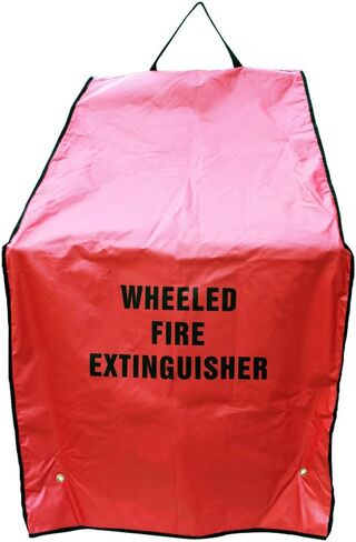 (2 Pack) 50 Pound Heavy Duty Wheeled Unit Fire Extinguisher Covers, Red in Kuwait