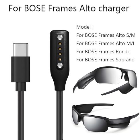 Vanjua [عبوتان] لكابل شاحن النظارات الذكية Bose Frames، سلك كابل شحن مغناطيسي بديل متوافق مع إطارات Alto/Rondo/Soprano/Tenor Audio النظارات الشمسية، 2.6FT/80 سم in Kuwait