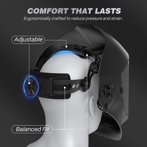 ARCCAPTAIN Anti-Fog Panoramic Full Face Shield, Clear Polycarbonate Full Face Mask with Impact Protection and Adjustable Ratcheting Headgear, ANSI Z87.1 Certified for Grinding and Cutting in Kuwait