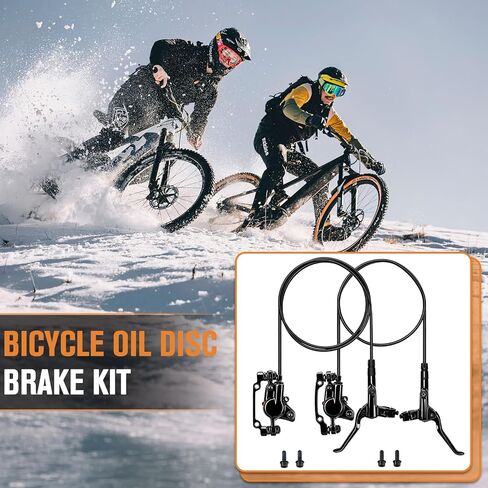 فرامل هيدروليكية، فرامل قرص MTB - فرامل هيدروليكية كاملة للدراجة 4 مكبس للدراجات الجبلية، الدراجة الإلكترونية، دراجة الطريق، خرطوم يسار (أمامي) 80 سم، والخرطوم الأيمن (الخلفي) 150 سم in Kuwait