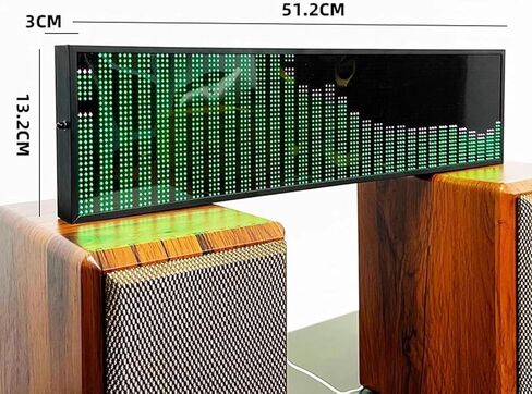 شاشة LED للطيف الموسيقي، محلل طيف الموسيقى، مع مستشعر صوت وساعة رقمية، 36 نمط عرض، 4 نطاقات تردد، متصل USB C، للترفيه المنزلي in Kuwait