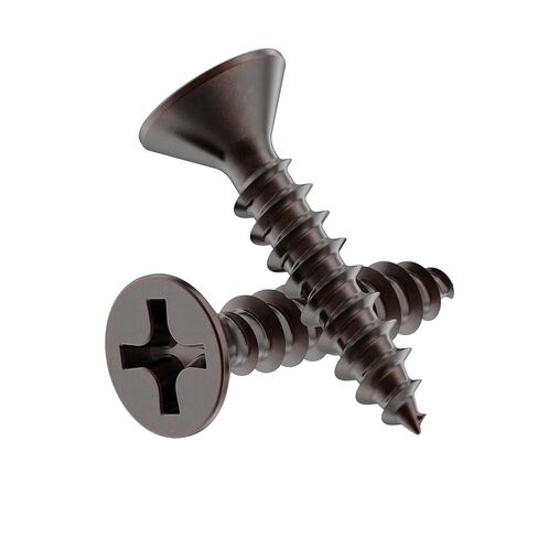 #4 x 1/2" Antique Copper Flat Head Phillips Wood Screws - Pack of 25 - Self Tapping Screws for Wood - FH412-SAC in Kuwait
