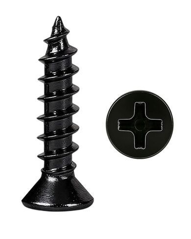 100pcs #4 X 1/2"" Wood Screws, Flat Head Screw, Small Screw, Black Screws, | Carbon Steel,Rust Resistant Screws, Drywall Screws,Repair Screws Used in Small Appliances, and Crafts (M3 x12mm) in Kuwait