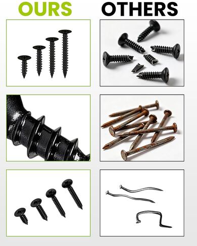 100pcs #4 X 1/2"" Wood Screws, Flat Head Screw, Small Screw, Black Screws, | Carbon Steel,Rust Resistant Screws, Drywall Screws,Repair Screws Used in Small Appliances, and Crafts (M3 x12mm) in Kuwait