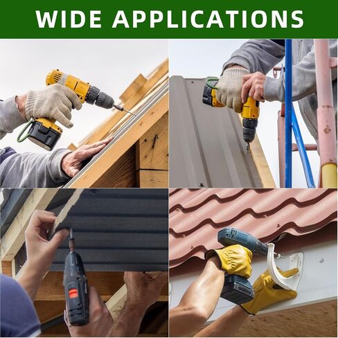 Mellewell #12 × 2 براغي سقف معدنية ذاتية الحفر، براغي سقف معدنية ذات رأس سداسي مع غسالة EPDM، مقبس سداسي متضمن، 50 قطعة in Kuwait