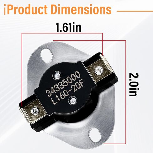 34335000 فرن حد التبديل ترموستات L160-20F متوافق مع الناقل Tempstar ICP C8MPN100F14B2 PGC036K060E للقرص الحراري، مفتاح إعادة ضبط تلقائي لترموستات للفرن in Kuwait