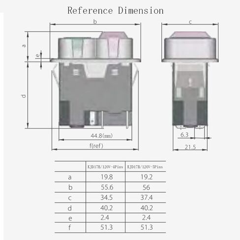 KEDU KJD17B/120V 5Pins Electromagnetic Switch ON-Off Waterproof Pushbutton Switches with Power-Off and Under-Voltage Protection 120V 1/2HP 16(12) A 5E4 CE (KJD17B/120V-5Pins) in Kuwait