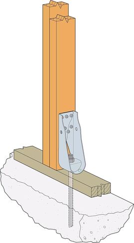 Simpson Strong-Tie HDUE3 HDUE 8-11/16 بوصة مجلفن مجلفن منحرف مسبقًا مع براغي قوية SDS متضمنة، هيكل فولاذي قياس 14، نمط برغي محسن - (كرتون من 20) in Kuwait